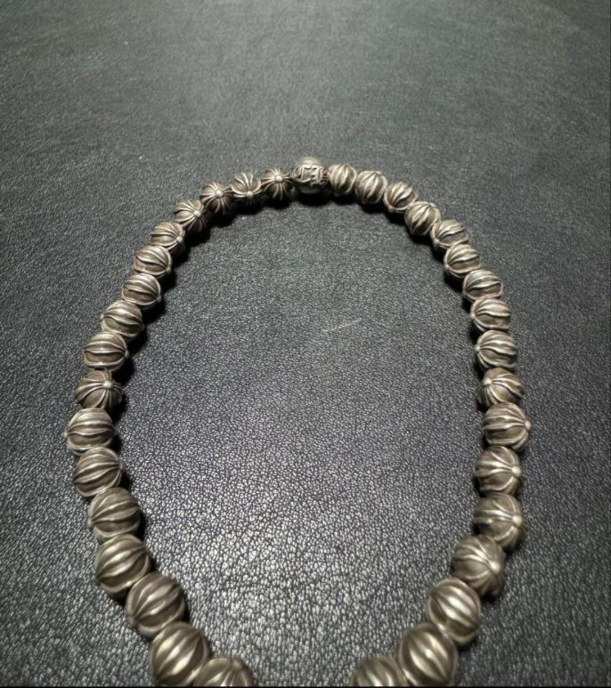 CHROME HEARTS クロムハーツ ビーズ ブレスレット 6mm オールシルバー 