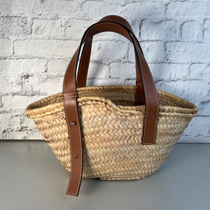 【最終処分SALE】LOEWE ロエベ スモールカゴバッグ  ハンドバッグ ブラウン A-9042