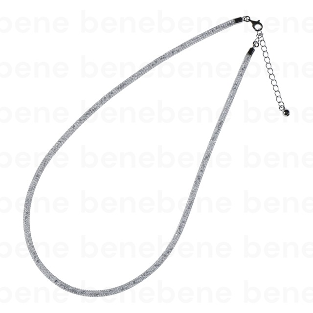 ｸﾘｽﾀﾙﾈｯｸﾚｽ：白 40cm×3mm SVｱｼﾞｬｽﾀｰ5cm