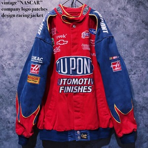 【 doppio】vintage”NASCAR”company logo patches design racing jacket