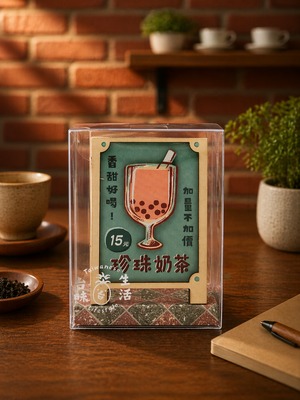 メモクリップ　タピオカ（招牌便條夾　珍珠奶茶）