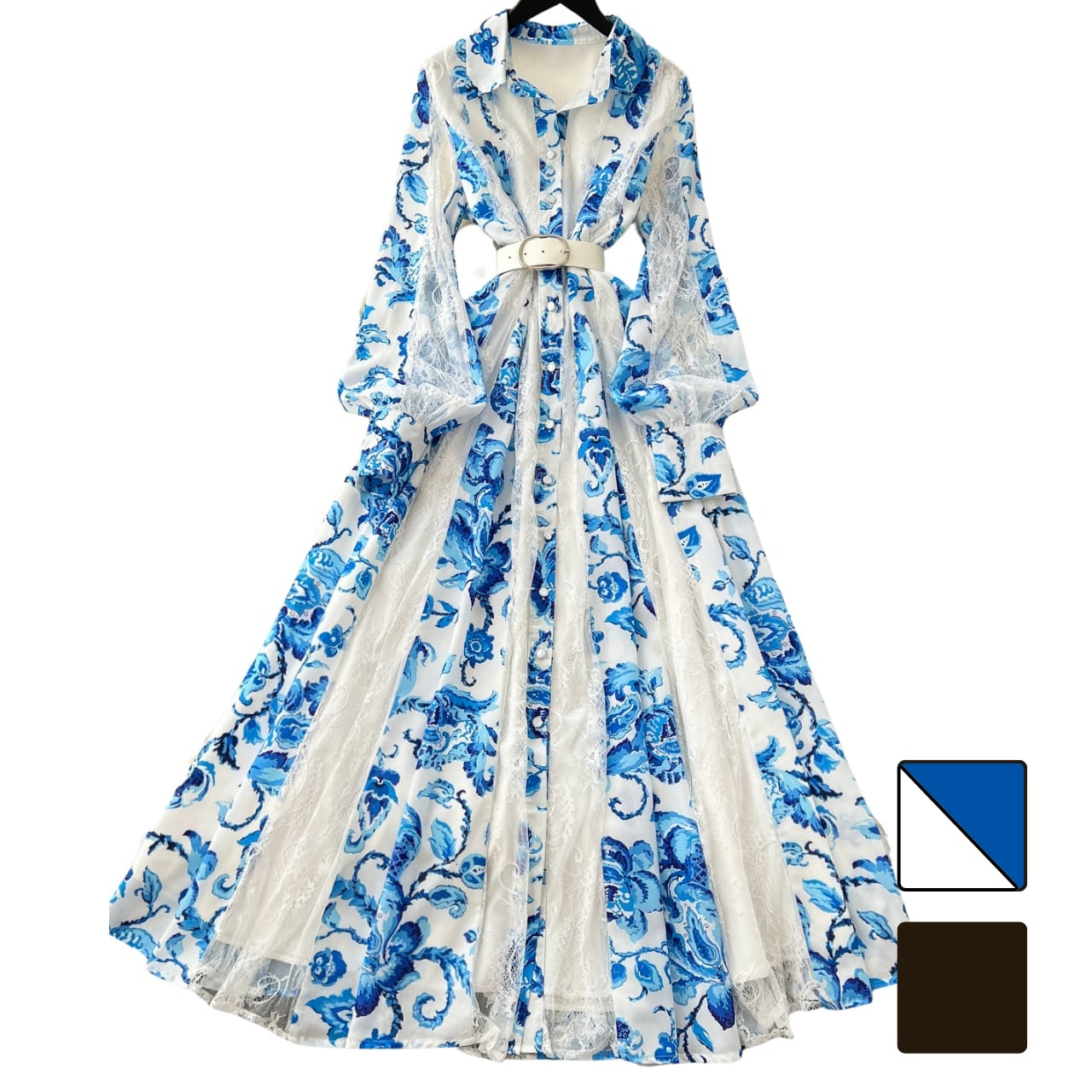 サファイアフローラルワンピース 2color L1745