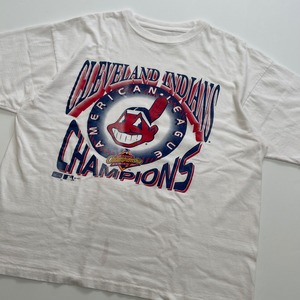 -VINTAGE- CLEVELAND INDIANS 1997 AMERICAN LEAGUE CHAMPIONSHIP SERIES T-SHIRTS -WHITE- [XL相当]