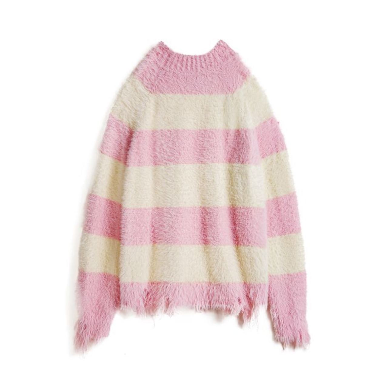 Pink Striped Knit Sweater / ピンク ボーダー ストライプ ニット セーター