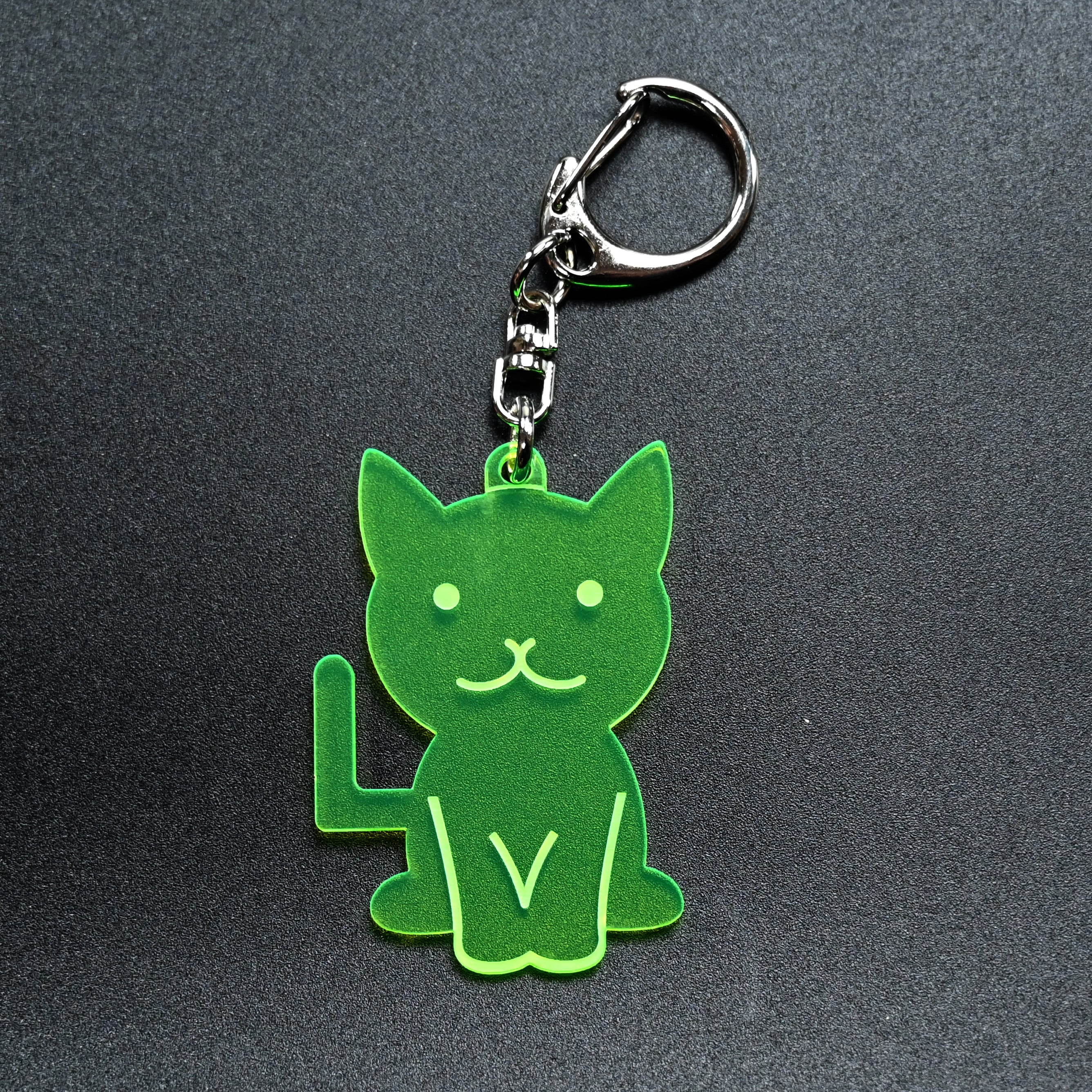 オリジナル 幸運の尾曲がり猫神 ロゴキーホルダー（ゆず） | 長崎尾