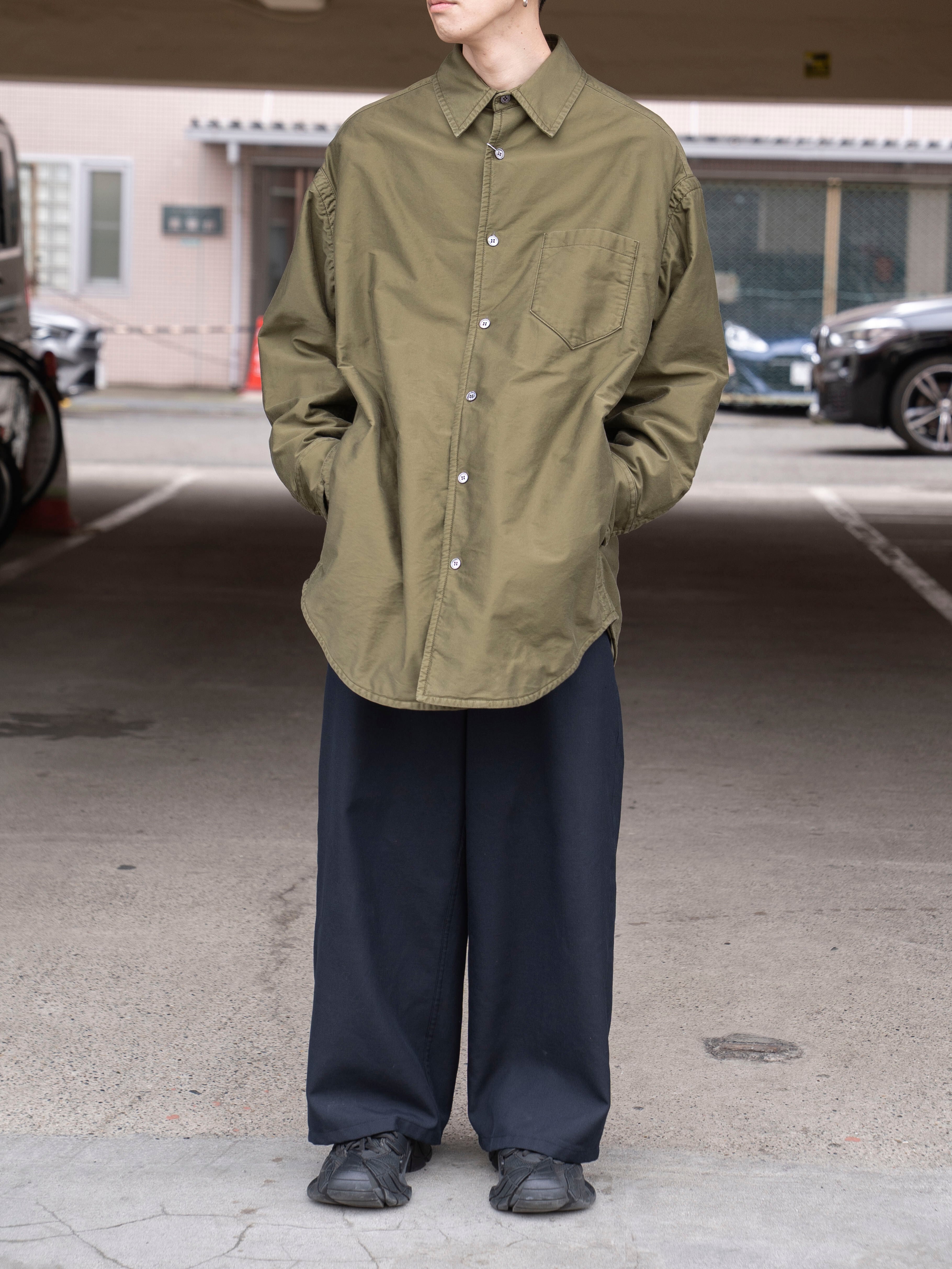MAISON MARGIELA PADDED COTTON SATIN SHIRT Military Green