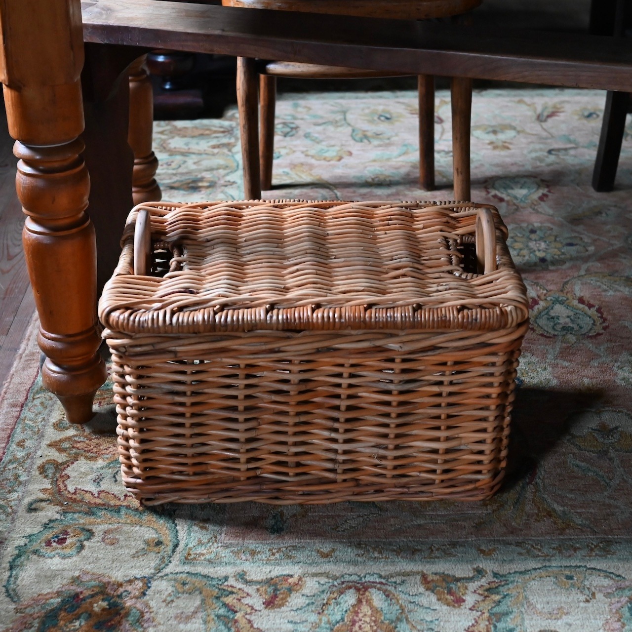 ストックバスケット〈ラタン・籐・カゴ・収納・おもちゃ箱 〉111242