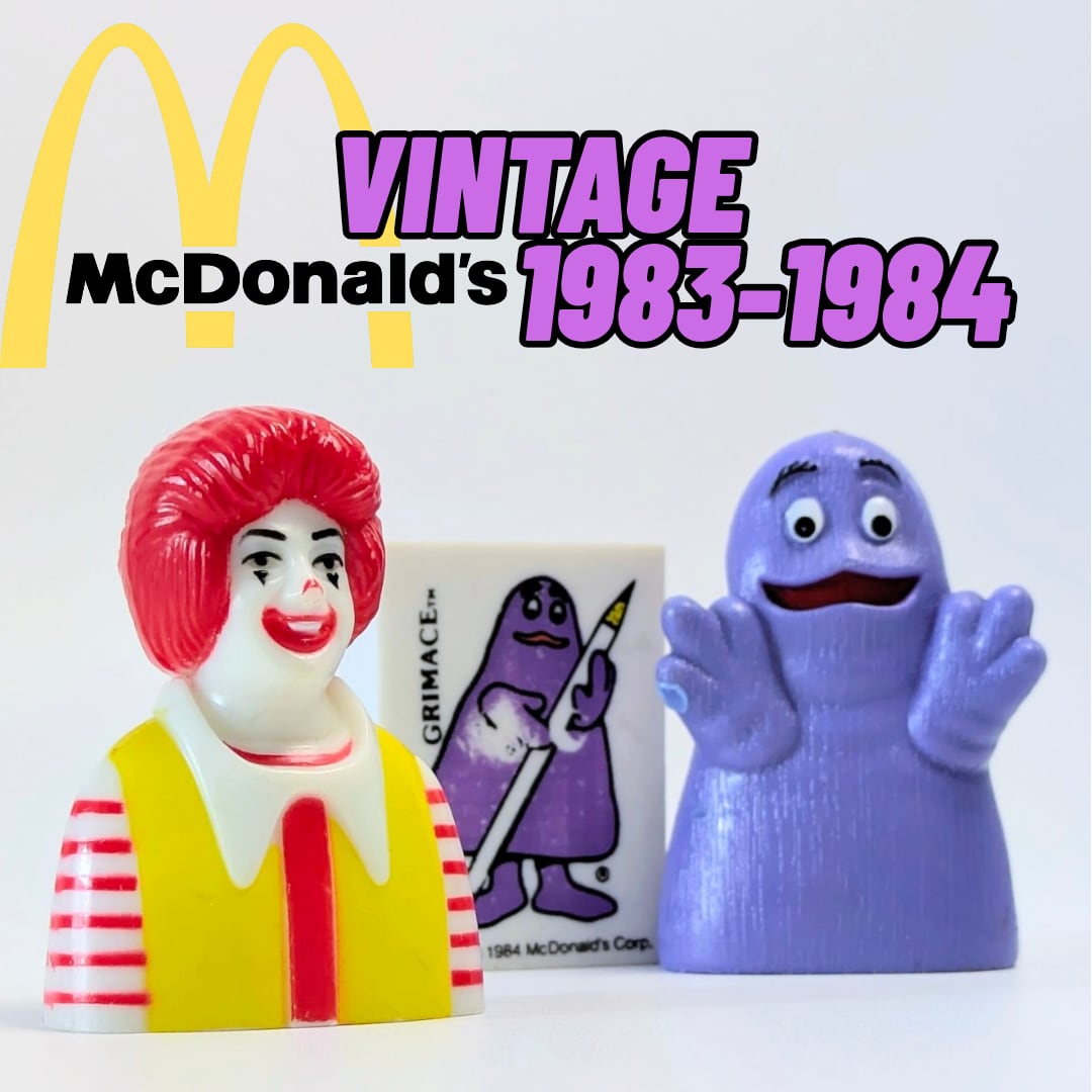 ☆ VINTAGE 1983-1984 ☆【 McDonald's ( マクドナルド ) 】1983-84年マクドナルドミールトイ『 School Days / スクールデイズシリーズ 』ステーショナリーセット / ロナルド / ドナルド / グリマス / ハッピーミール 〚アメリカン雑貨 アメトイ〛