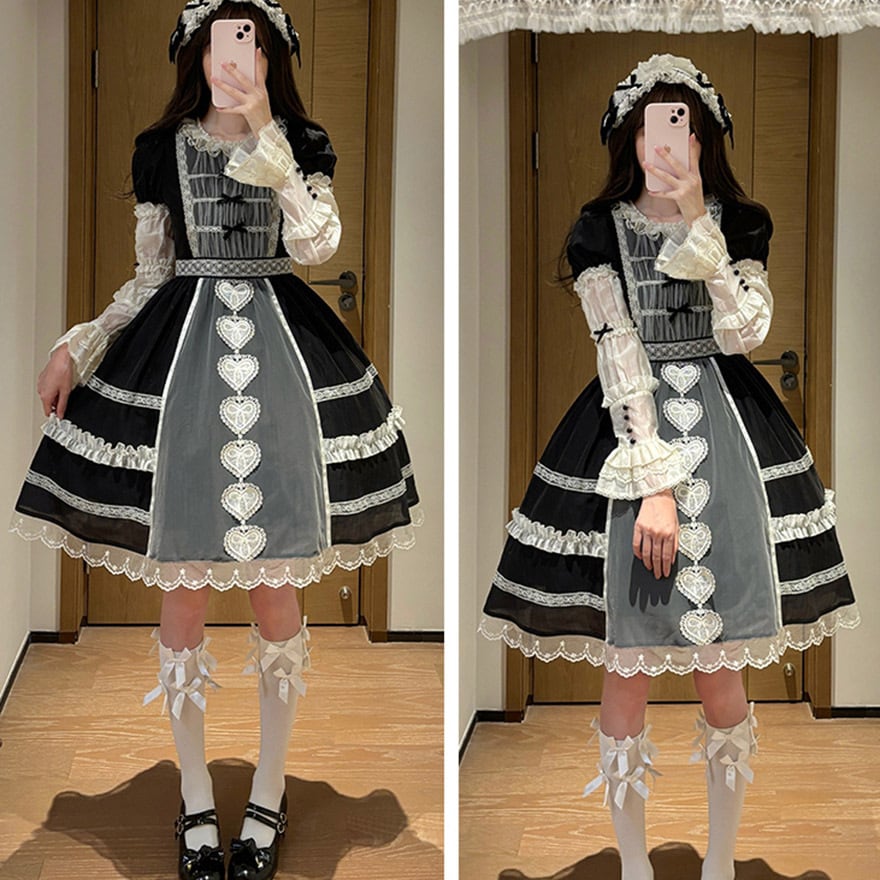 アームカバー 付け袖 リボン 日除け 紫外線対策 伸縮性 クラロリ