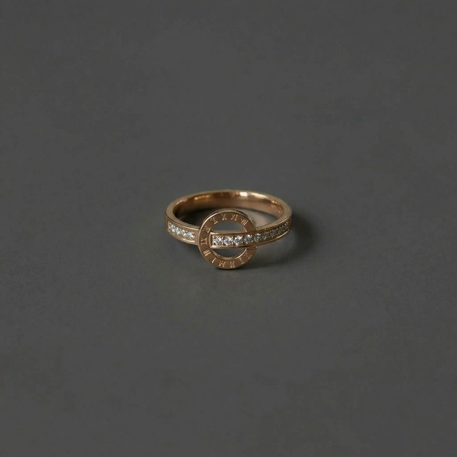 時を刻むローマ数字リング_ジルコニア-金属アレルギー対応-サージカルステンレス
