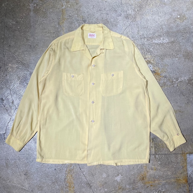 50s pennleigh OPEN  COLLAR RAYON SHIRT