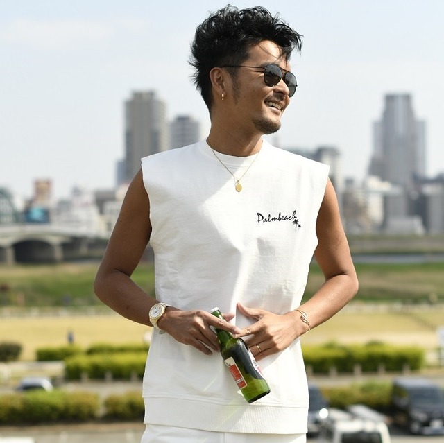 夏 人気 Palm Beach 刺繍 ピグメント スウェット ノースリーブ メンズ サーフ 海 Tシャツ タンクトップ Surf パームツリー ヤシの木 ビーチ リゾート 水着 海外 ファッション ルームウェア おうち時間 ジム スポーツ Old Rookie