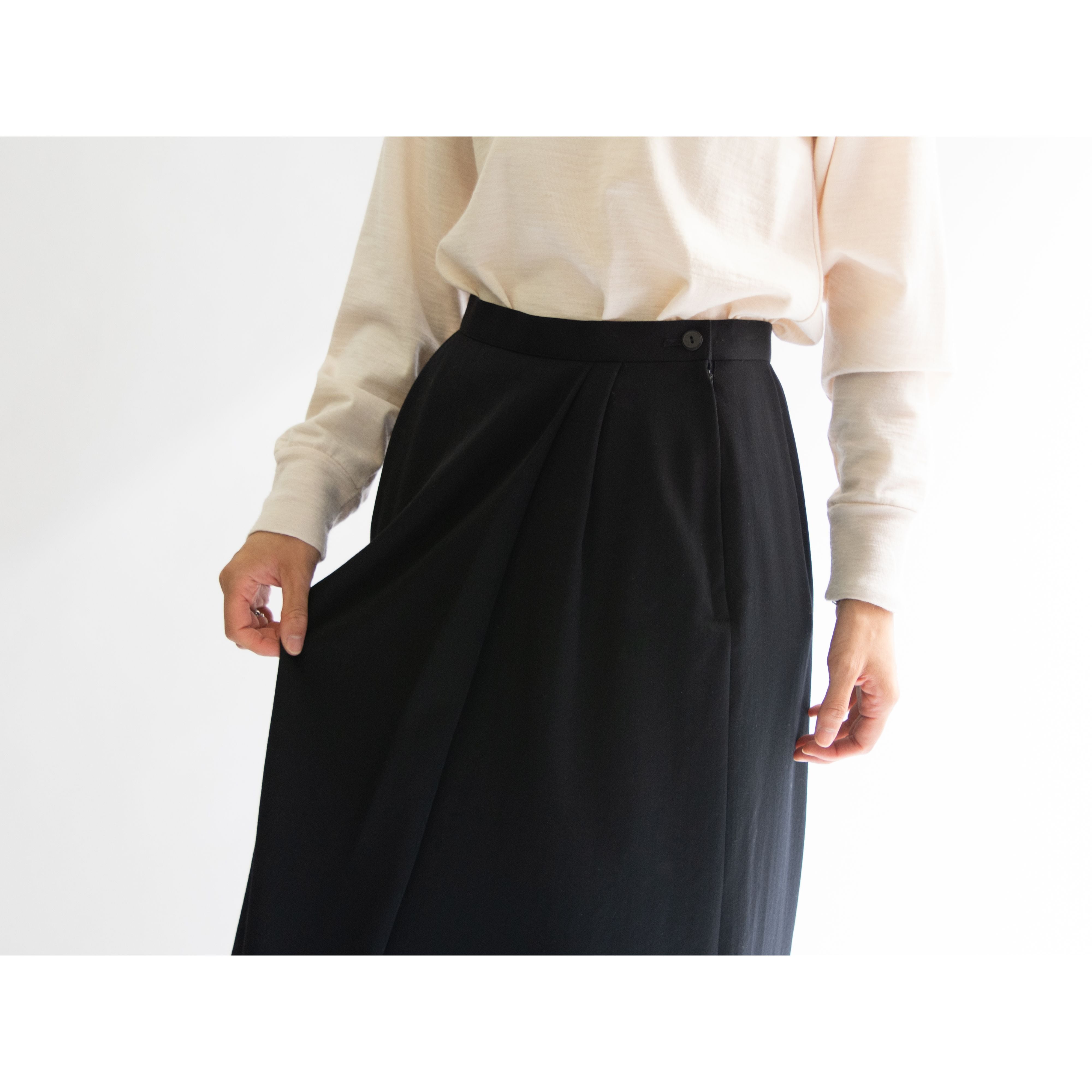 【ISSEY MIYAKE】Made in Japan 80's 100% Wool Jersey Skirt(イッセイミヤケ 日本製 ウールジャージースカート)