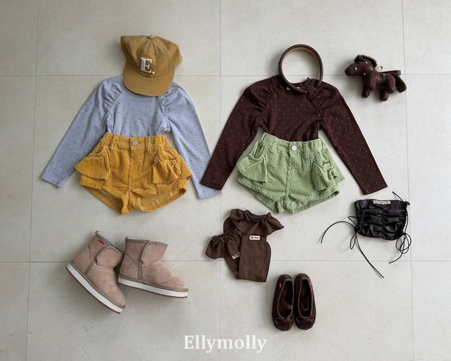 【 ELLY MOLLY / 予約 】Gisele dot shirring T