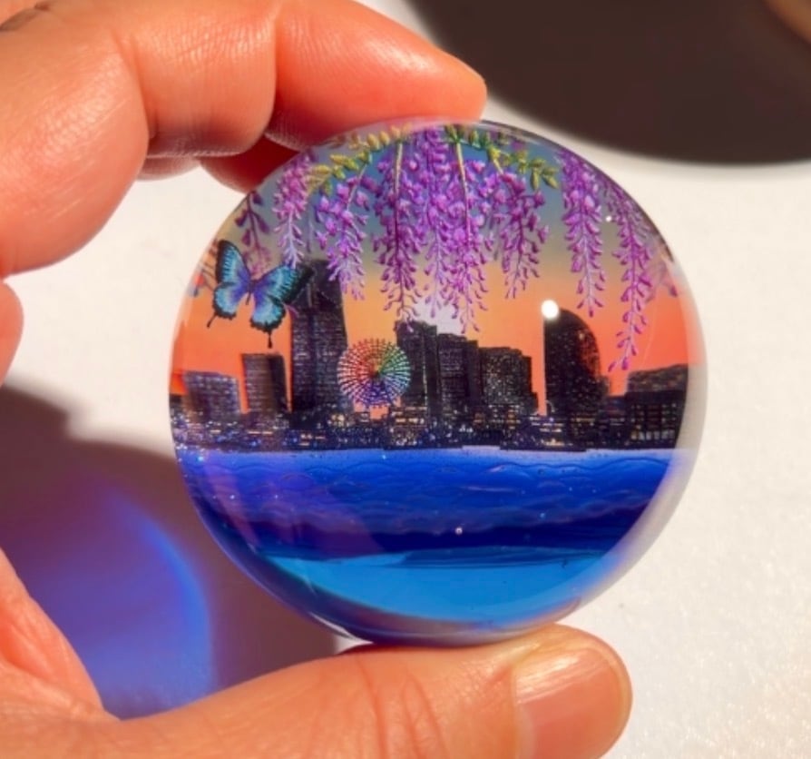 【訳あり】【記念日などに】ハンドメイド　レジンウッドフレーム【No.A1014】 Dedicated listing: Two items (4cm and 5cm) | 絶景レジン