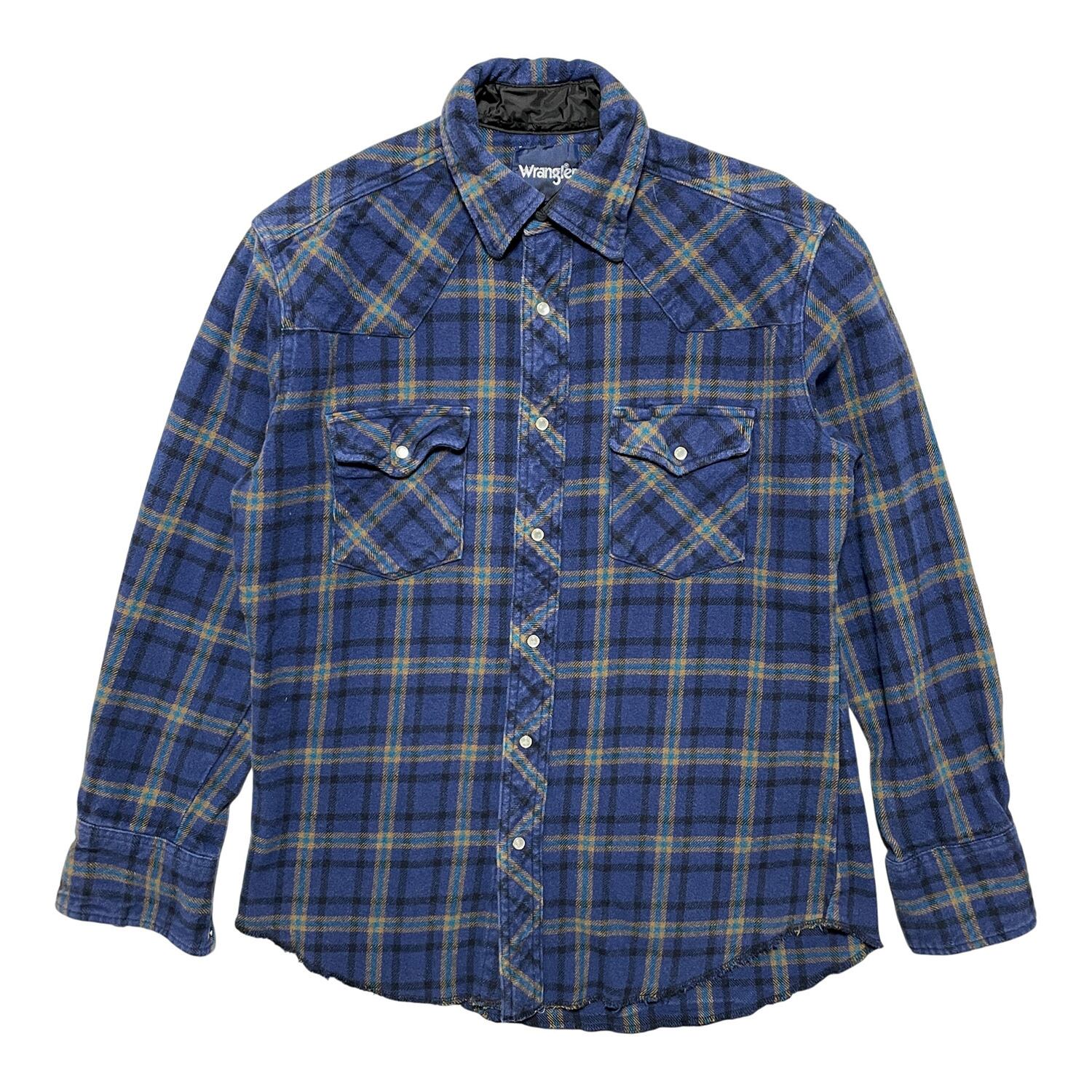 usa古着 wrangler ネルシャツ　M　ネイビー　ホワイト　チェック Wrangler - Wrangler ネルシャツ 3XL ネイビー ブルー チェック柄 USA