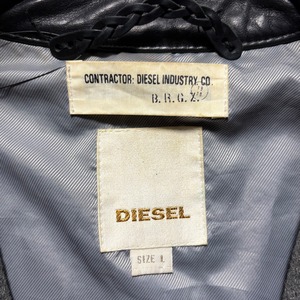 DIESEL leather sleeves single riders jacket