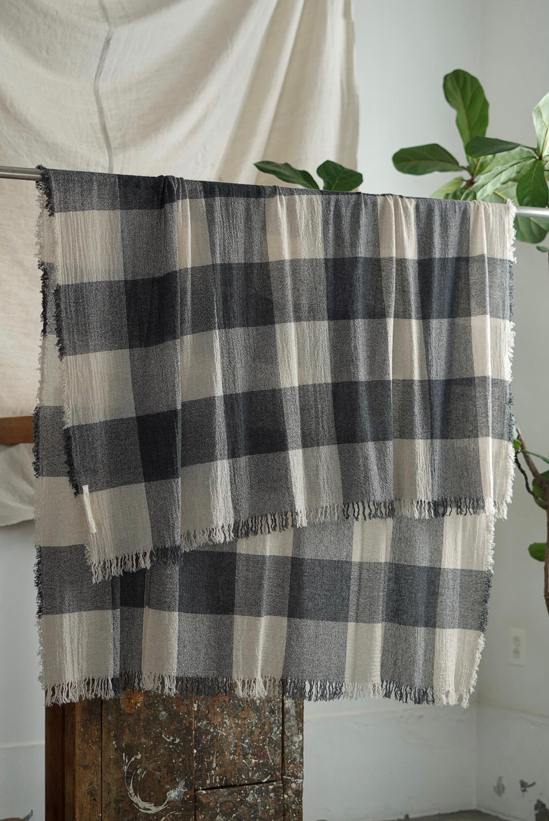 FORME D'EXPRESSION - CASHMERE PLAID YD / BEIGE & ANTHRACITE