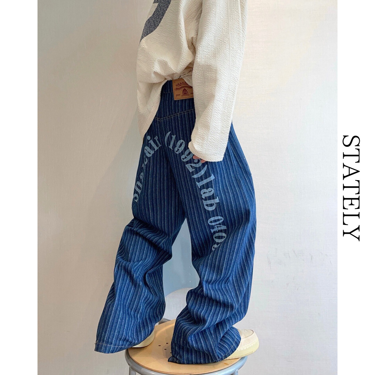 Wide Stripe Denim Pants_B26・画像12