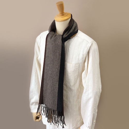 Dapper’s(ダッパーズ)～Wool & Acrylic Knitting Scarf by V.FRAAS STRIPE BR/BE～