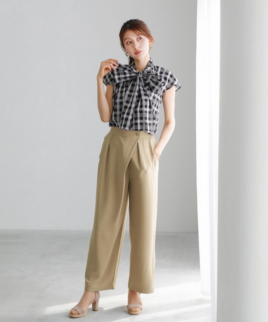 ラクして整うカセット服 】 さらさらオックス・アシメワイドパンツ