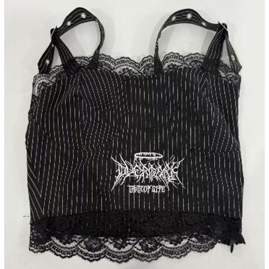 【近日発売予定】サブカル刺繍★ピンストライプビスチェ