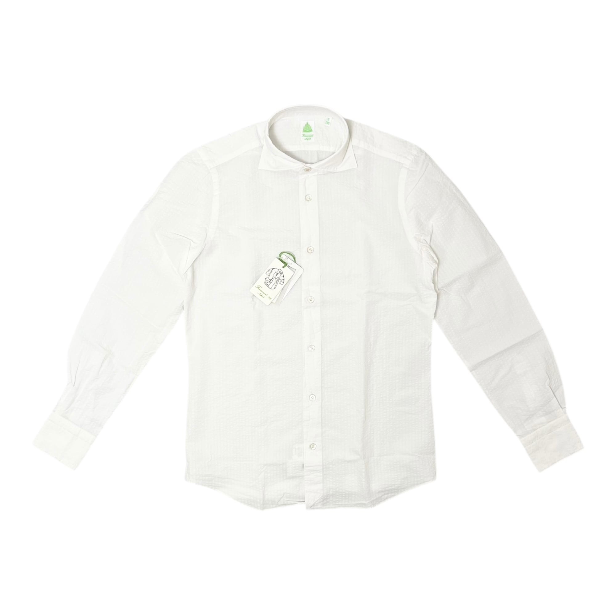 FINAMORE(フィナモレ)  Seersucker Shirt"SIMONE"(C0484I)/WHITE