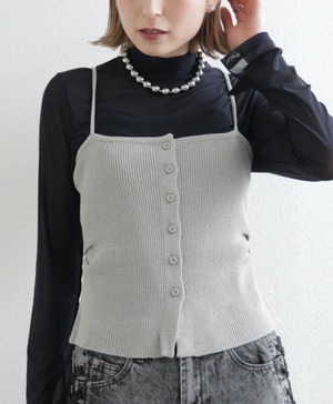 ナンバーミーTOKYO"BUTTON KNIT VEST" GRAY