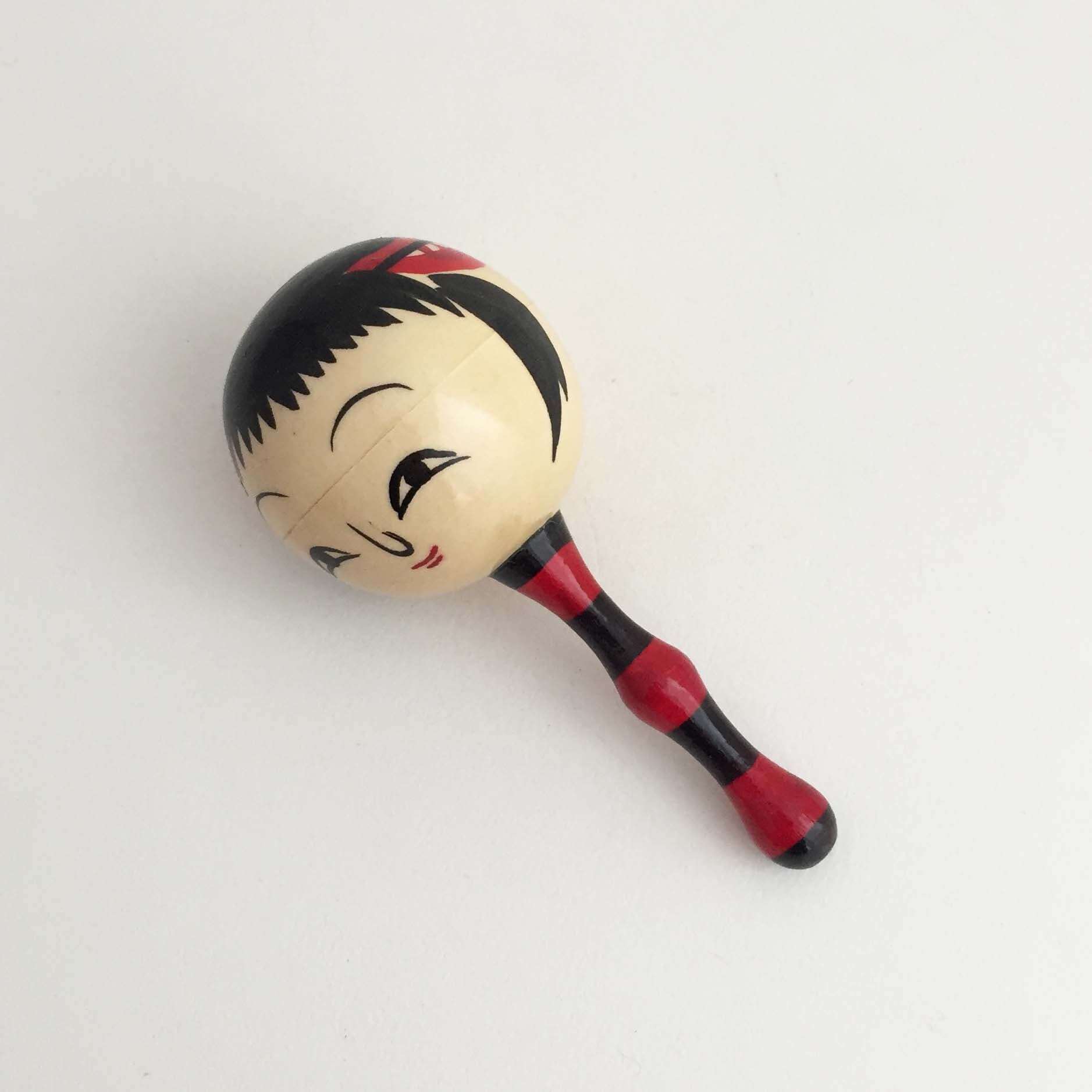 こけし顔ガラガラ(鯖湖・土湯・南部・弥治郎系こけし)