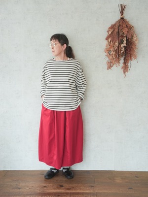 [NATURAL LAUNDRY]クリスプペーパーコットンパネルバレルスカート