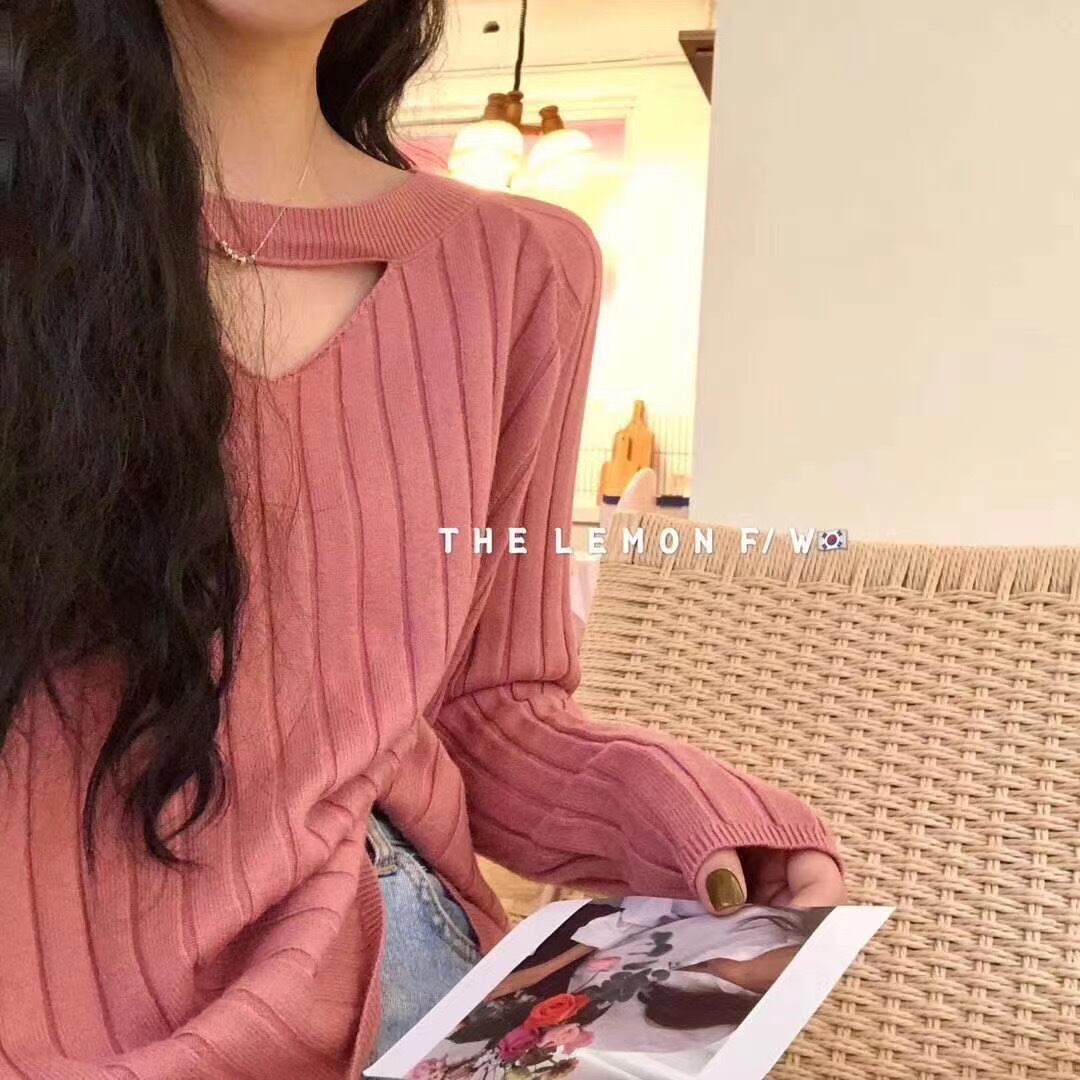 フロントオープンリブニット