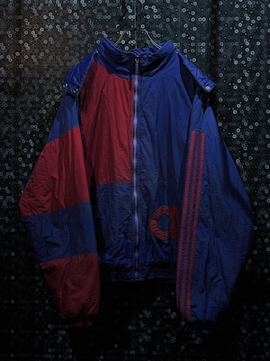 "90's vintage" adidas original Blue and led color patternnylon jacket