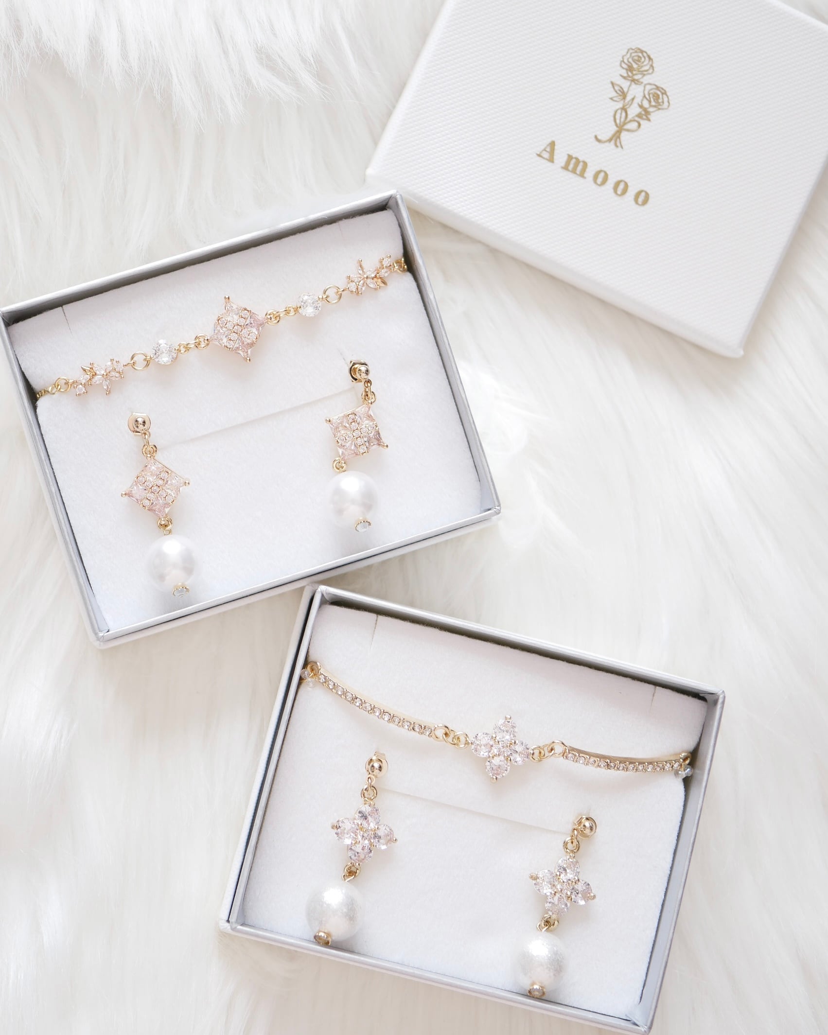 【SALE】 ホリデージルコニアブレスレット×イヤーアクセサリーSET