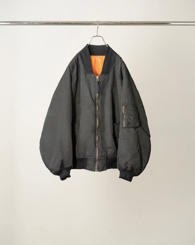 ANCELLM / AGING BOMBER JACKET (BLACK)
