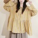 2色/リボンネックチェック柄ブラウス ・12346