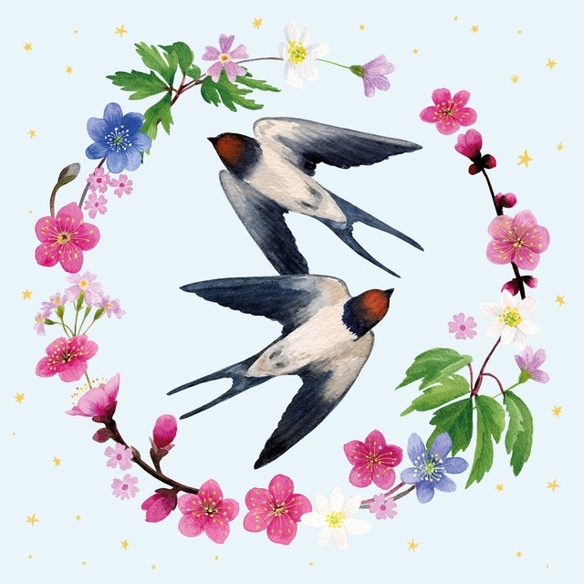 2025春夏【Paperproducts Design】バラ売り2枚 ランチサイズ ペーパーナプキン Romantique ブルー