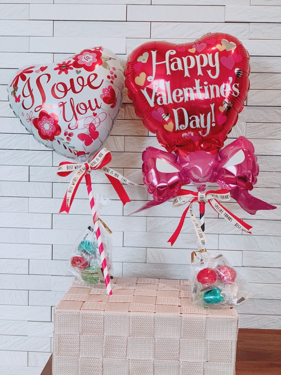 ST-2】【チョコ付き10本セット】バレンタインデースティックバルーン