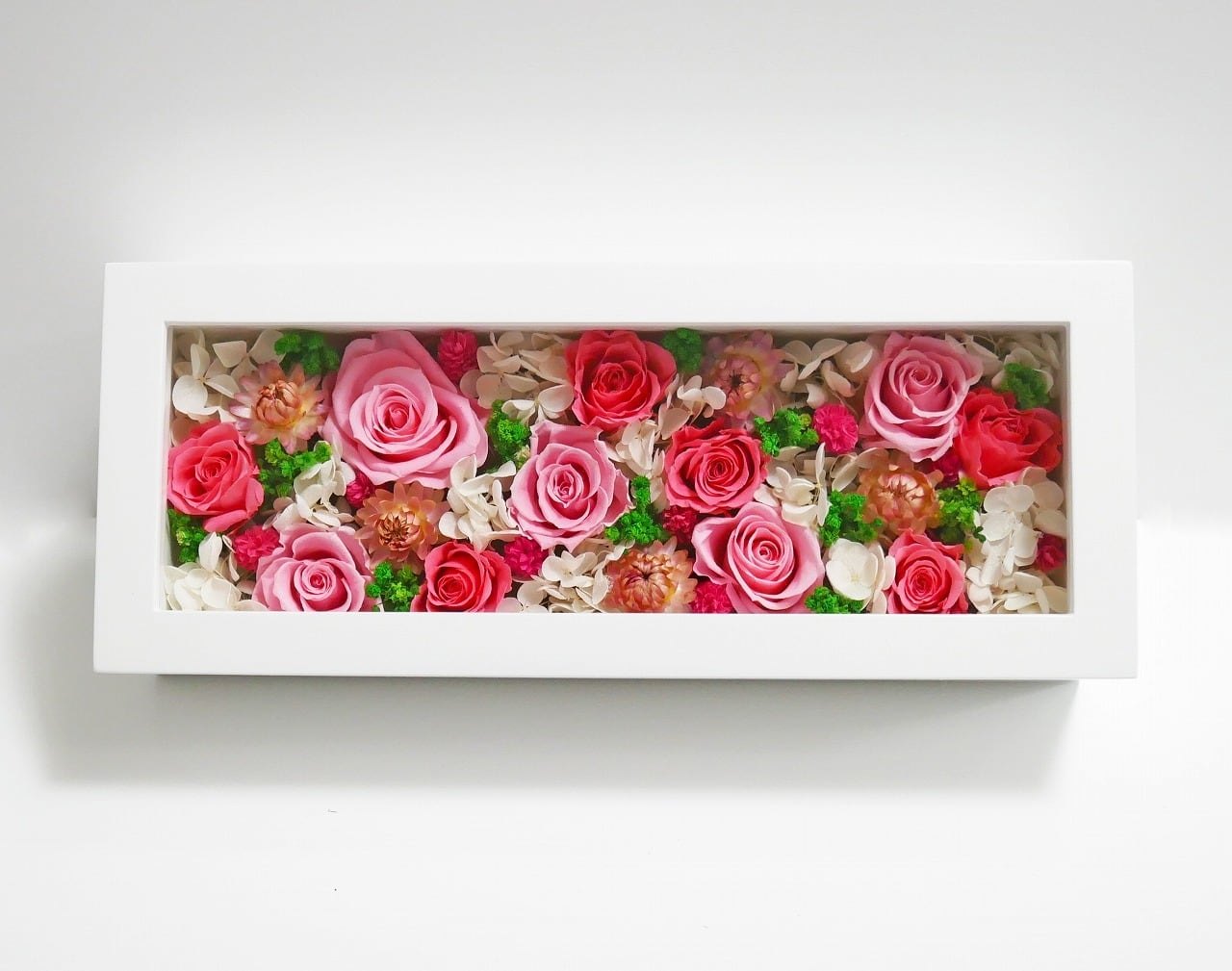 Framed preserved flower arrangement*Pink wide (フレーム入り