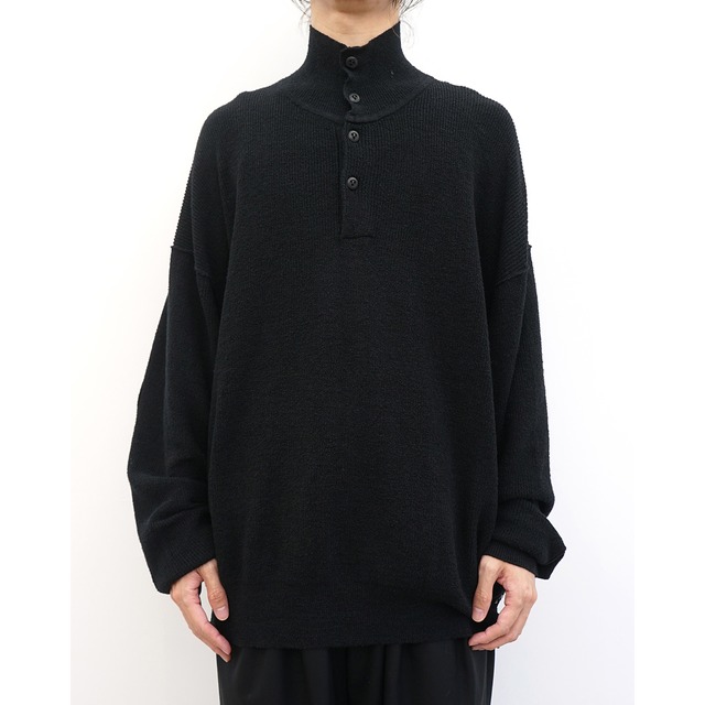 [The Viridi-anne] (ザヴィリディアン) VI-4032-07 HIGH-GAUGE HENRY SWEATER (BLACK)