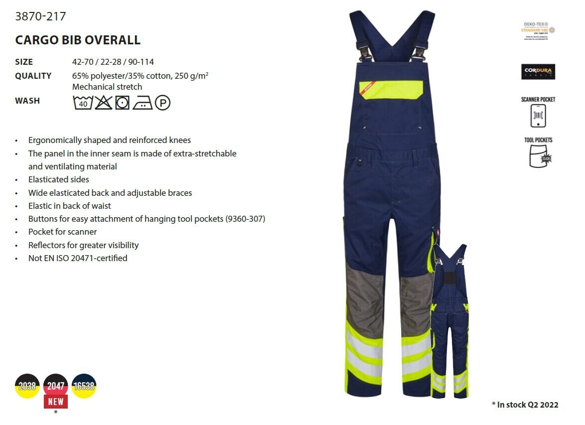 3870-217 CARGO BIB OVERALL