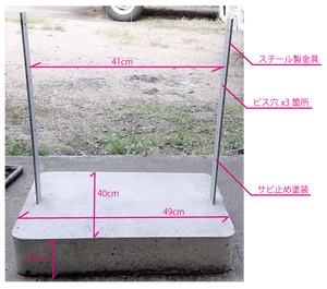 CBSK-B 立て看板用コンクリートベース（固定金具タイプ）