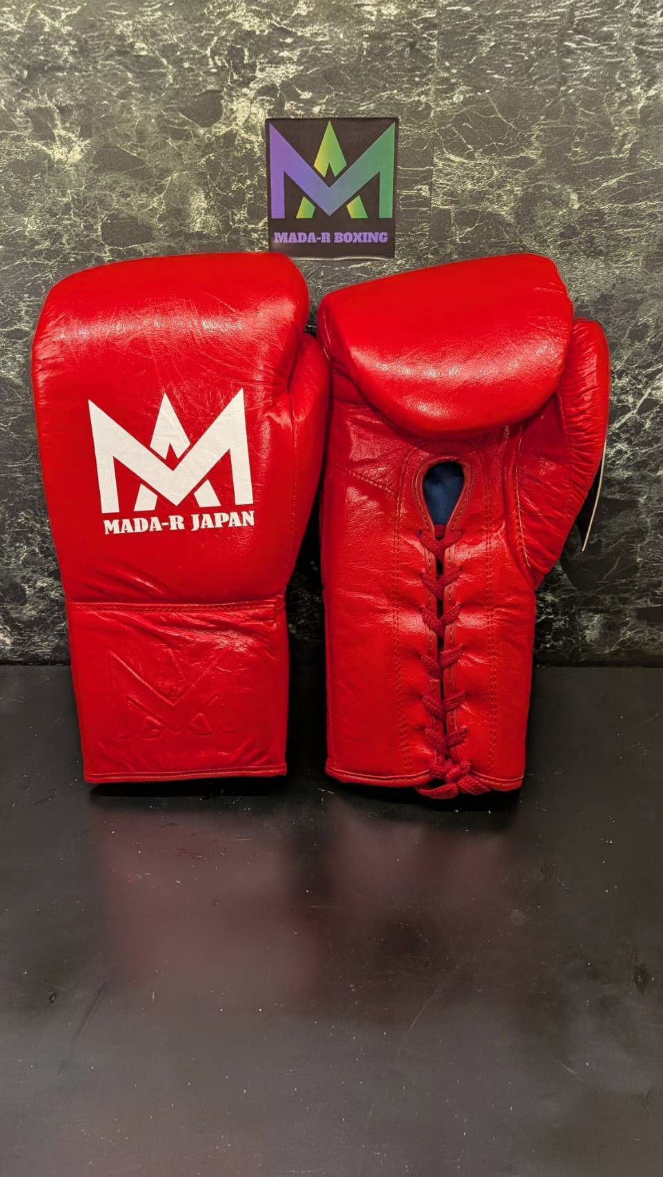 試合用モデル ヒモ式グローブ レッド 8oz | MADA-R ＆ ARCADE JAPAN
