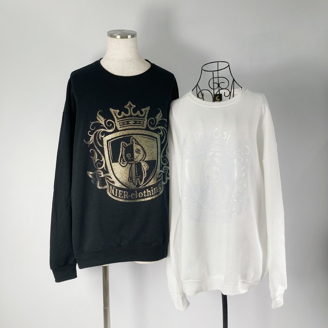 GLITTER EMBLEM防寒裏起毛トレーナー【2色】