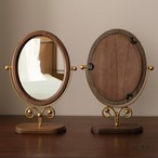 【木製 インテリア 鏡】ミラー 卓上 ディスプレイ 化粧 ナチュラル おしゃれ 北欧テイスト 韓国テイスト シンプル 玄関 リビングルーム 寝室 バスルーム