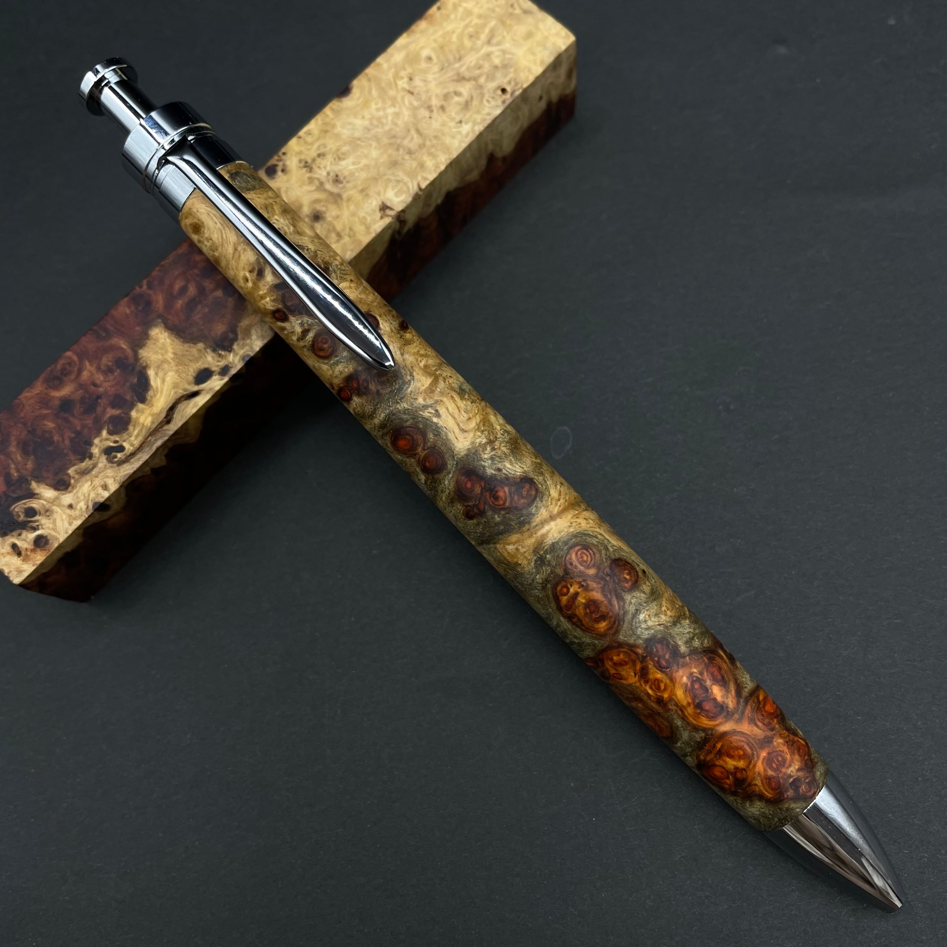 686極上　マーブルウッド　瘤杢　木軸シャーペン　ボールペン 富士瘤 Craft