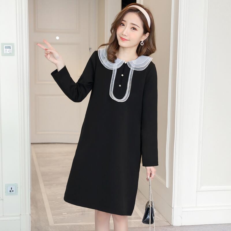 【新作】【送料無料】 2020冬プレッピースタイル妊婦ドレスマタニティ秋長袖メッシュピーターパンカラープレッピースタイルミニドレス甘い ロング 大人ガーリー スウィート キュート カジュアル オータム 秋物 ウィンター 冬物 AL expec321627780025