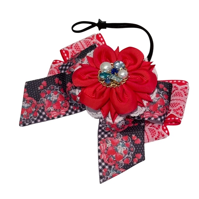 イチゴ祭り 犬猫チョーカー グランデサイズ お花モチーフ リボン 犬用 猫用 数量限定