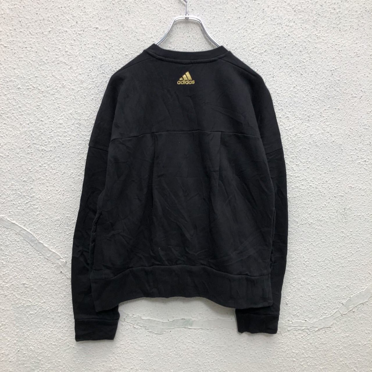adidas スウェット トレーナー レディース 2XL ブラック コールド ロゴ 