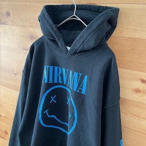 【GILDAN】Nirvana Nevdrmind プリント スウェット バンド パーカー フーディ ニルヴァーナ US古着 アメリカ古着