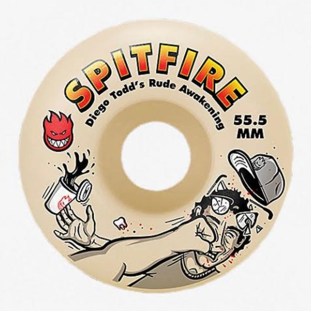 SPITFIRE F4 PRO WHEELS / F4 99D DIEGO TODD / RUDE AWAKING / CLASSIC / WHITE / 55.5mm / 99d